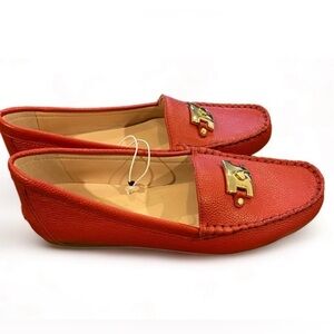 Kate Spade New York Carmen Leather Slip-On Flat Loafer Women's Shoe Red Multi Sz
